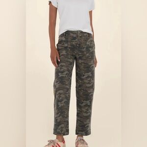 KUT. Camouflage Olive High Rise Ashton Barrel Leg Women's Jeans.